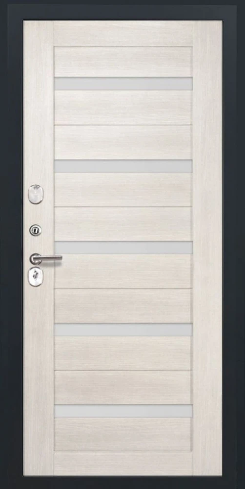 Входная дверь ДвериПРО Л-3б СБ-1 (ст. белое, 16мм, Беленый дуб) DPRO222591 внутренняя сторона